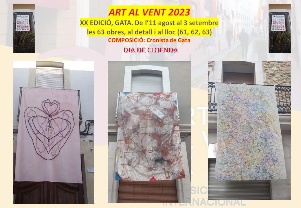 EL FINALHUI ACABEN LES MIRADES URBANES. CLOENDA DE ART AL VENT 2023. ENCARA PODEU TOT EL DIA VISITAR-HO, NO FA SOLObres: 61, 62 i 63.