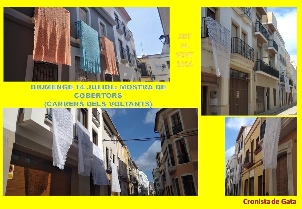 ELS COBERTORS A LES PROCESSONS DE CARRER, ARRELS I ORIGEN DE ART AL VENT. Hui s'exposen aquestes obres d'art als carrers del voltant de la mostra