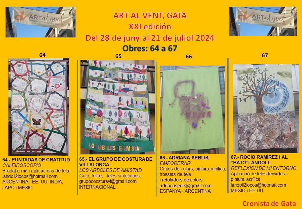LES TELES D'ART AL VENT. ÚLTIMA SETMANA. Hui visitem les obres 64 a 67