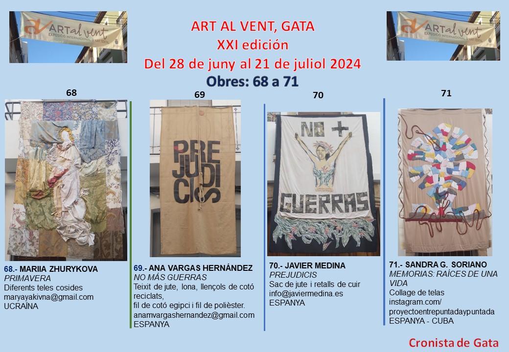ESGOTANT LES OBRES I VISITES A ART AL VENT, GATA 2024. Hui, teles 68 a 71