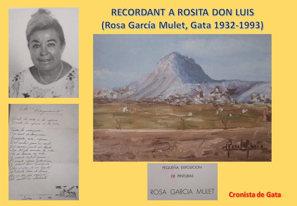 VIDES GATERES: 31 ANYS SENSE LA POLIFACÈTICA ROSITA DE DON LUIS (Rosa García Mulet, 1932-1993)