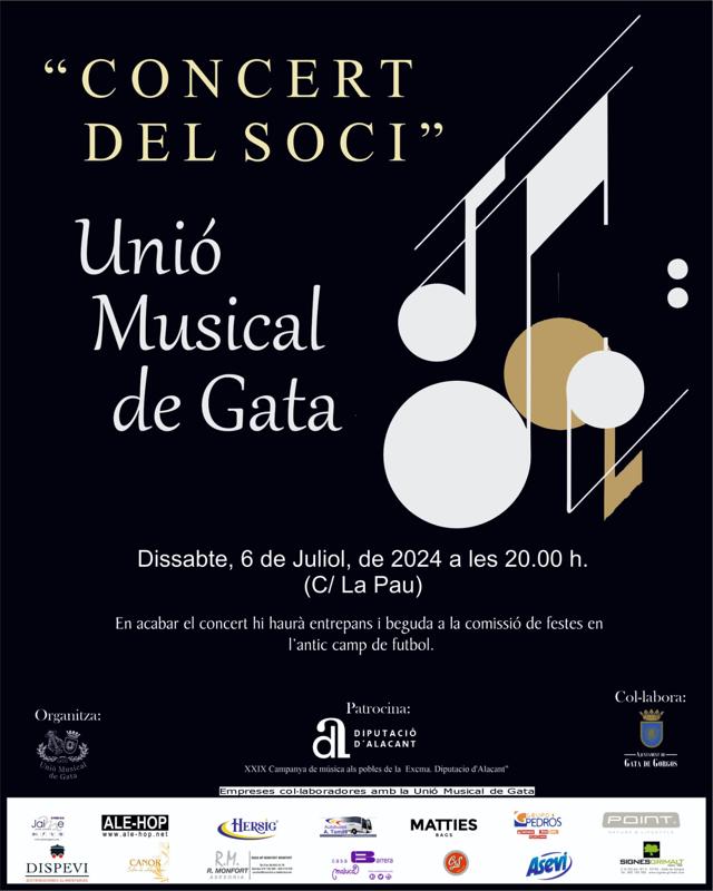 DISSABTE 6 DE JULIOL, LA BANDA UNIÓ MUSICAL DE GATA OFEREIX EL CONCERT DEL SOCI. Al carrer La Pau i amb la meua narració del Quixot